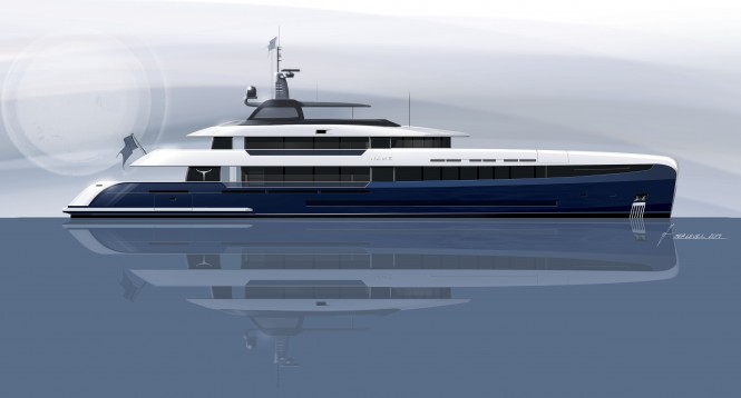 New 50m long range displacement yacht design by Acico Yachts and Sea Level Yacht Design