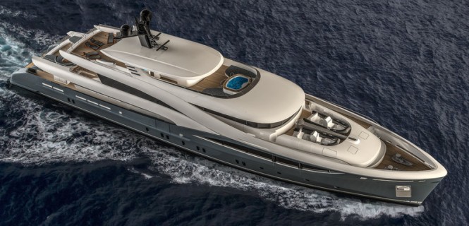 Sarp luxury yacht NB102 from above Sarp luxury yacht NB102 from above