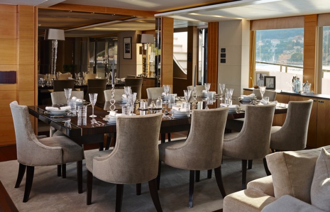 Super yacht Solaris - Dining Area Super yacht Solaris - Dining Area