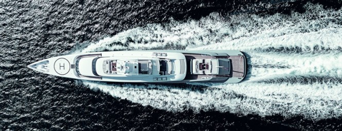 Superyacht SILVER FAST from above Superyacht SILVER FAST from above