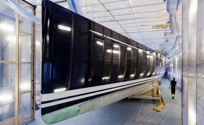 Photos from construction of Swan 115-001 S Yacht by Nautor’s Swan