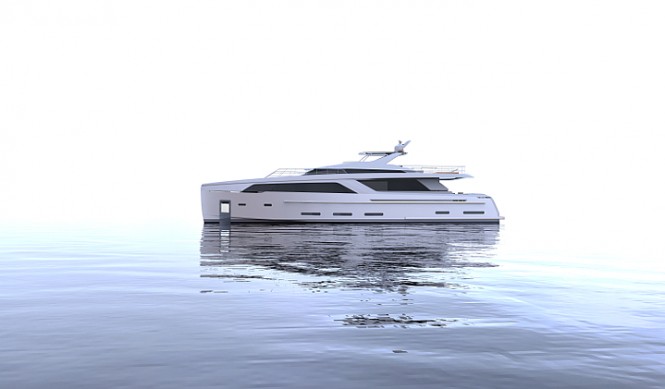 30m Nick Mezas luxury yacht concept - side view 30m Nick Mezas luxury yacht concept - side view