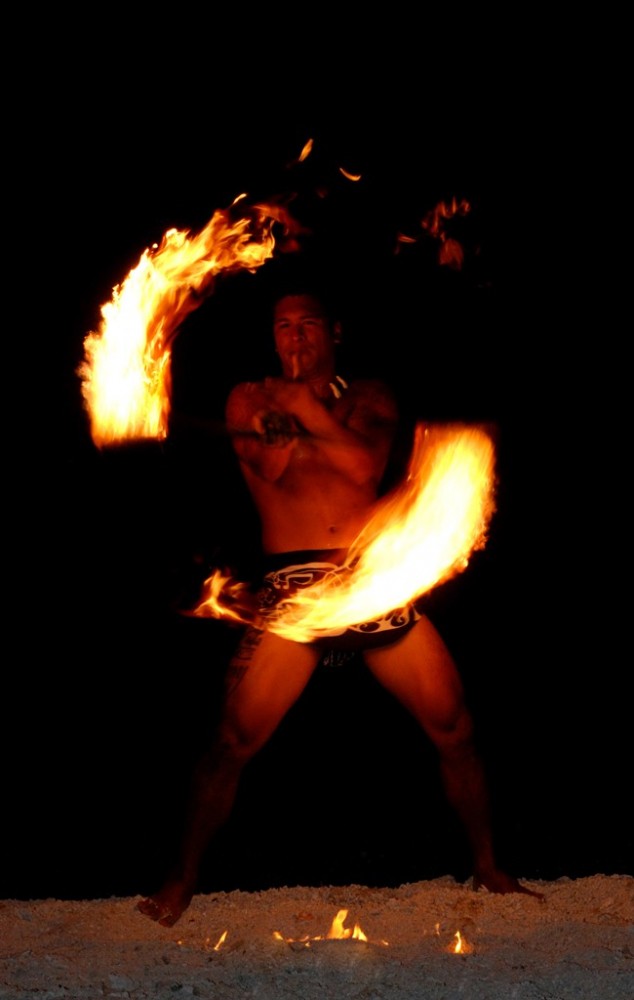Fire Spin on beach