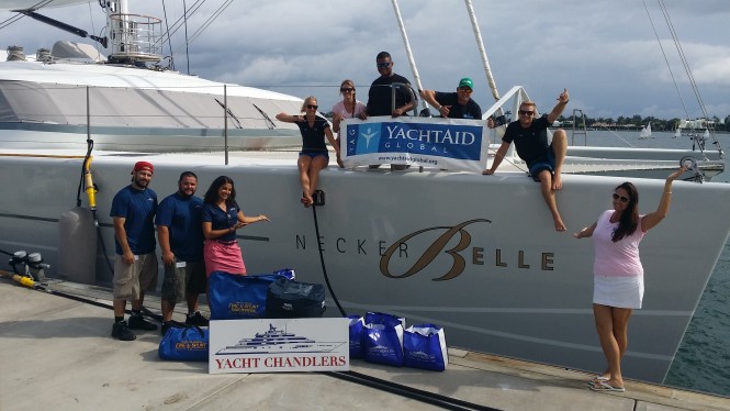 Delivery of supplies to St. Maarten aboard sailing yacht NECKER BELLE in partnership with YachtAid Global