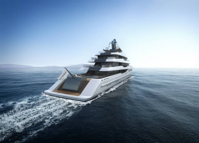 Luxury yacht BV80 - aft view Luxury yacht BV80 - aft view