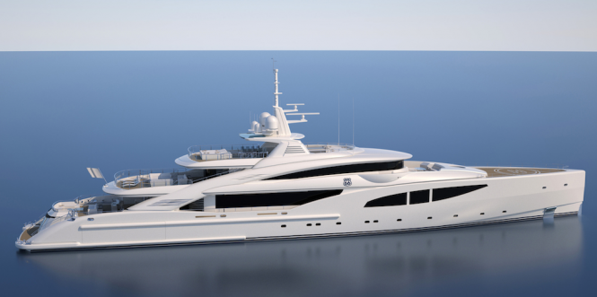 Luxury yacht Route 66 - side view Luxury yacht Route 66 - side view