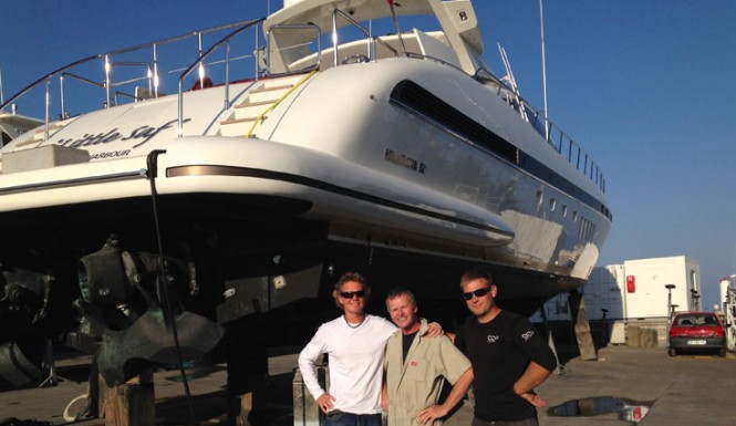 Overmarine’s Mangusta 92 motor yacht LITTLE SAF Interior Transformation by Wild Group International
