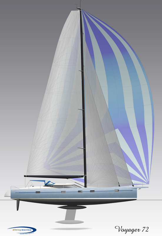 New sailing yacht VOYAGER 72 project by Dibley Marine