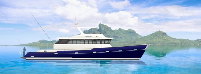 Johnson Yachts building motor yacht Johnson 80 designed by Kevin Dibley