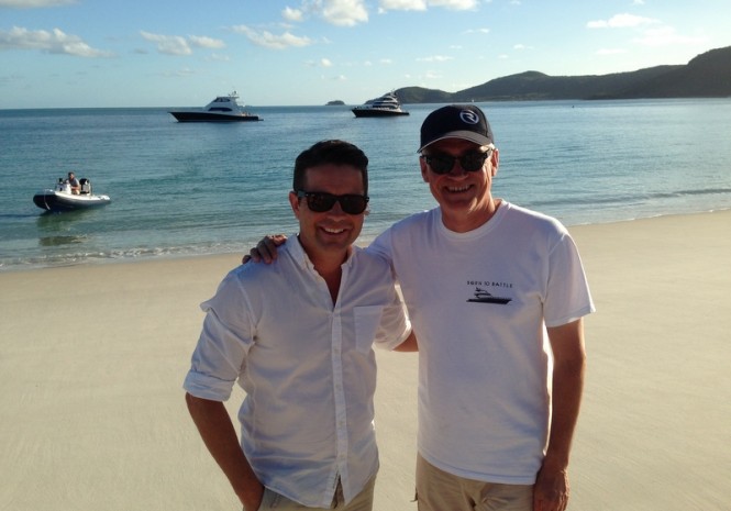 TV celebrity Steve Jacobs and Riviera's Stephen Milne explore the pristine beach TV celebrity Steve Jacobs and Riviera's Stephen Milne explore the pristine beach