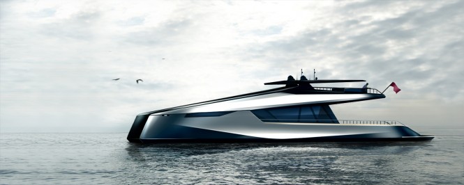 115' JFA and Peugeot Design Lab superyacht concept - side view 115' JFA and Peugeot Design Lab superyacht concept - side view