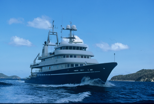 Maintenance and repair works for 67m research motor yacht GOLDEN SHADOW at Rivergate Marina & Shipyard