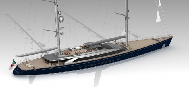 Construction of 70m Perini Navi superyacht SYBARIS (hull C.2227) well underway