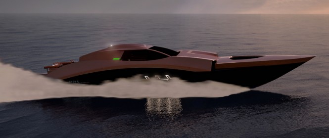 F1215 yacht concept at full speed F1215 yacht concept at full speed