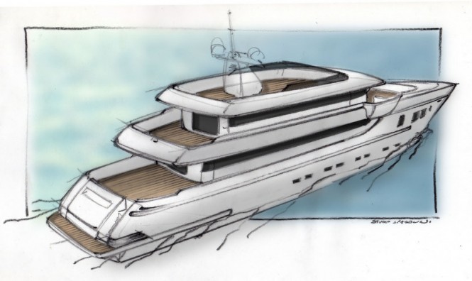 First Otam SD35 Yacht - aft view First Otam SD35 Yacht - aft view