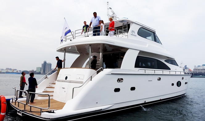 Sea trials for Horizon E73 motor yacht JUSTUS