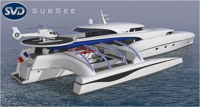 Luxury yacht Project Subsee - aft view Luxury yacht Project Subsee - aft view