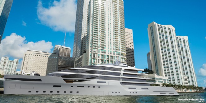 Latest 140m mega yacht IPI140 concept unveiled by Impossible Productions Ink LLC