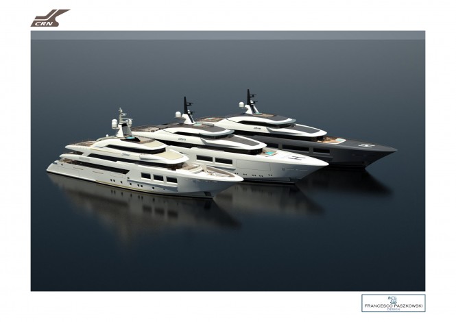 New 72m and 80m mega yacht projects by CRN and Francesco Paszkowski Design