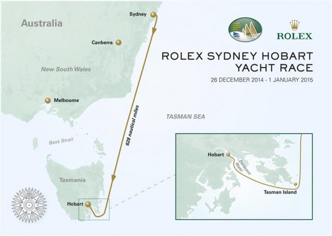 Rolex Sydney Hobart Yacht Race Course Map - Photo by Rolex KPMS Rolex Sydney Hobart Yacht Race Course Map - Photo by Rolex KPMS