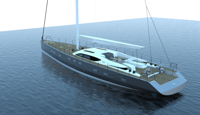 SAILING 30.30m superyacht concept - aft view SAILING 30.30m superyacht concept - aft view