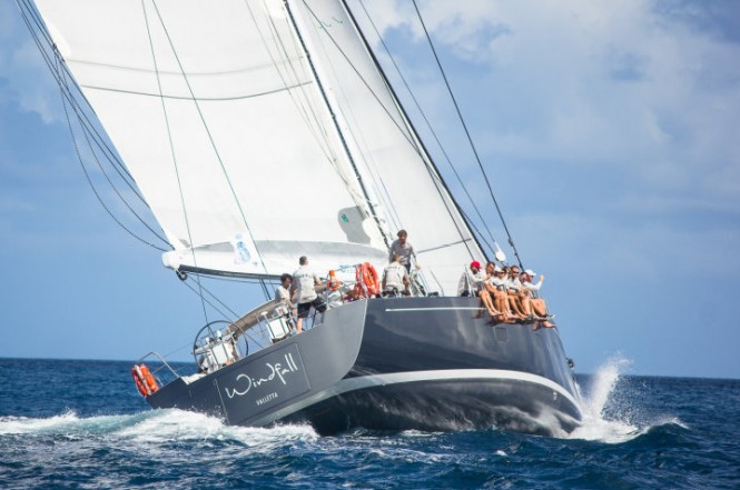 Excellent performance of Southern Wind SW 94 sailing yacht WINDFALL at inaugural RORC Transatlantic Race 2014
