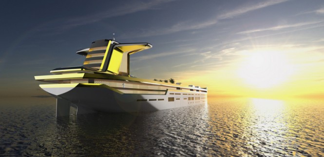 Tanker-based 280m mega yacht Imāra concept by MOTION CODE: BLUE