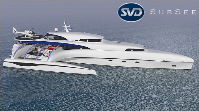 Trimaran yacht Project Subsee - side view Trimaran yacht Project Subsee - side view