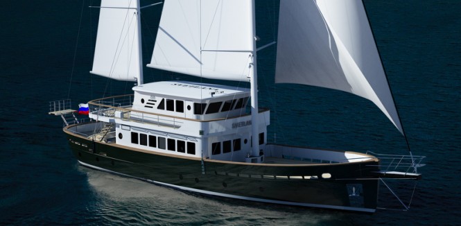 New 27m motor sailer yacht SVETLANA nearing completion at AvA Yachts