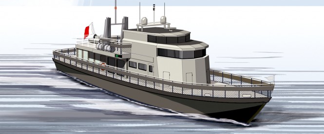 33m motor yacht refit project by Sea Level underway