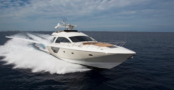 Cheoy Lee’s Alpha 76 Flybridge yacht at full speed Cheoy Lee’s Alpha 76 Flybridge yacht at full speed
