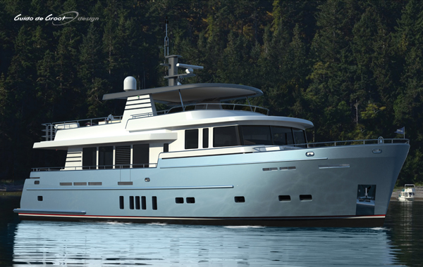 Construction begins on first 24m Continental Trawler Yacht by Wim van der Valk and Guido de Groot