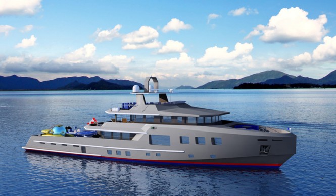 New Ocean Series 125 STX Explorer Yacht Concept by Bray Yacht Design