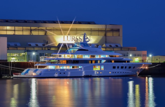 New 104m motor yacht QUANTUM BLUE delivered by Lurssen