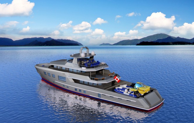Ocean Series 125 STX Explorer Yacht Concept - aft view Ocean Series 125 STX Explorer Yacht Concept - aft view