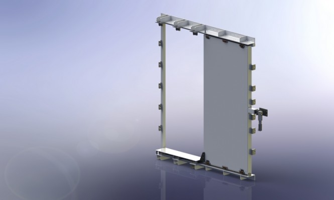 84m Echo trimaran yacht to feature watertight sliding door by Newthex