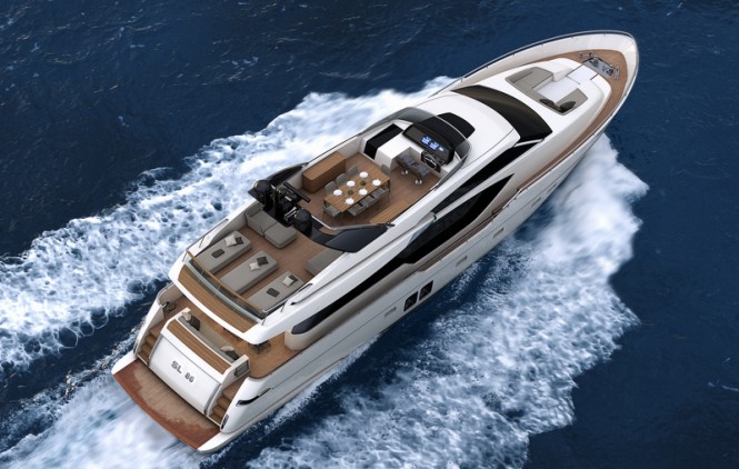 Sanlorenzo SL86 Yacht from above Sanlorenzo SL86 Yacht from above