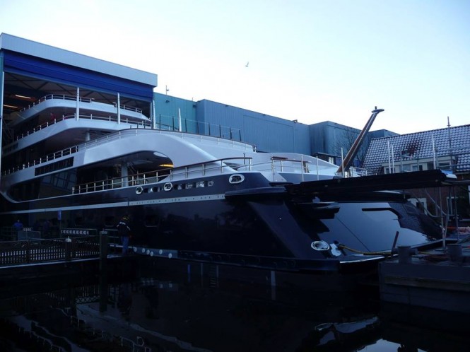 Superyacht Hull 808 by Feadship at launch - Photo by Feadship Fan Club Superyacht Hull 808 by Feadship at launch - Photo by Feadship Fan Club