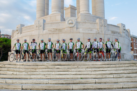 The C4C team during the cycle ride from Ancona to Antibes The C4C team during the cycle ride from Ancona to Antibes