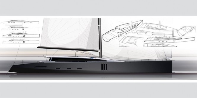 46m superyacht Affinity concept by Matthew Bishop - Sketch 46m superyacht Affinity concept by Matthew Bishop - Sketch