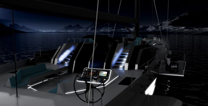 Aboard sailing yacht Oceanaid concept Aboard sailing yacht Oceanaid concept