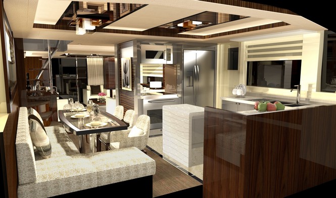 Horizon V80 Yacht - Galley and Dining Horizon V80 Yacht - Galley and Dining