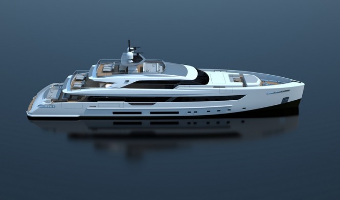 Luxury motor yacht S501 by Tankoa from above Luxury motor yacht S501 by Tankoa from above