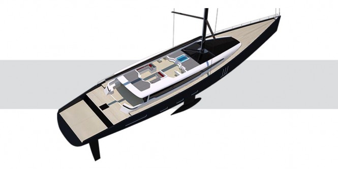 Luxury yacht Affinity concept from above Luxury yacht Affinity concept from above