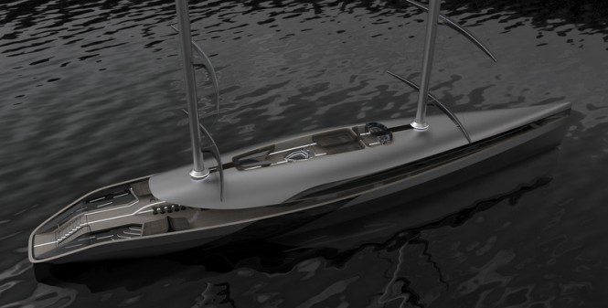 Luxury yacht CAUTA project from above