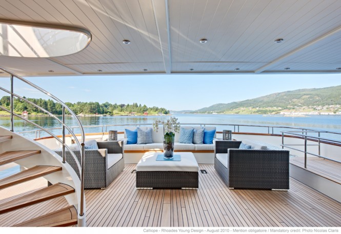 Main Deck Aft - Calliope Yacht designed by Rhoades Young