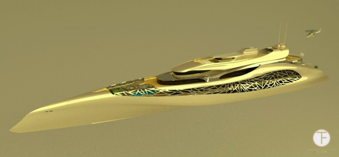 New 135m Axe Bow High Perfomance Mega Yacht Concept by T. Fotiadis