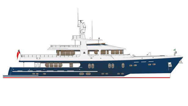 New 42m explorer motor yacht Cape Scott 137 design