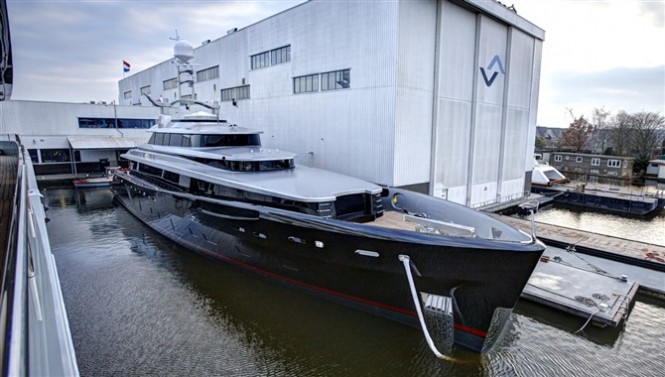 Dubois-designed luxury yacht KISS launches from Feadship