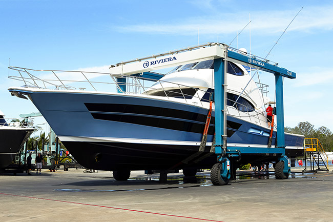 Launch of Riviera 77 Enclosed Flybridge motor yacht LIFE SERENITY
